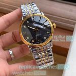 Replica Omega De Ville Automatic Watch - Black Dial 2-Tone Watch Band 41mm